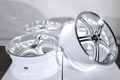 Kudo Racing Utopia 18x8 5x100 5x114.3 White W/Polish Face Wheels Rims Civic Rav4 • $849