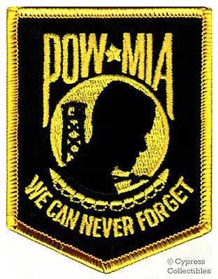 POW-MIA PATCH VIETNAM WAR Embroidered Iron-on GOLD BLACK MILITARY VETERAN BIKER • $4.95