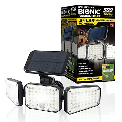 Bell + Howell Bionic Flood Light Max Solar Powered LED Motion Sensor Light • $29.99