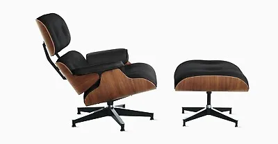 Herman Miller Original Eames Black And Walnut Lounge Chair And Ottoman  • £4499.98