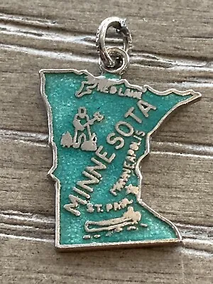 Minnesota State Tourist Souvenir Sterling Silver Enamel St Paul Charm Pendant • $16.99