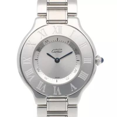 Wristwatch CARTIER Must 21 Stainless Steel 1330 Quartz Unisex Silver USED • $1062.75