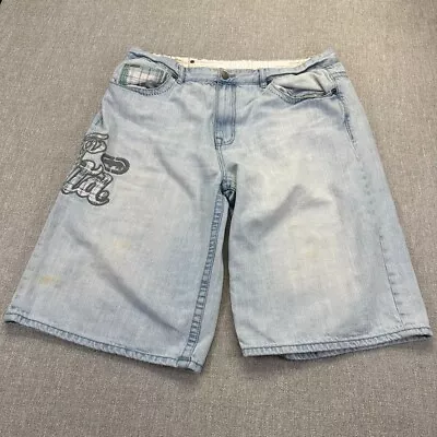 Vintage Y2K Ecko Unltd Shorts Mens Size 40 Demin Bermuda Blue Logo Embroidery • $38.88