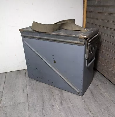 Vintage US Army Military Metal Ammunition Ammo Box Chest Can Case With Lid A • $135