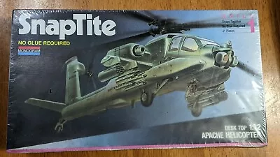 Vintage Monogram Snaptite Apache AH-64 Helicopter Model Kit Desk Top 1:72 • $19.95