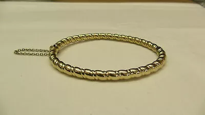 9ct Gold Bangle Fancy Twist Rope Twist Hinged Bracelet 13g • £375