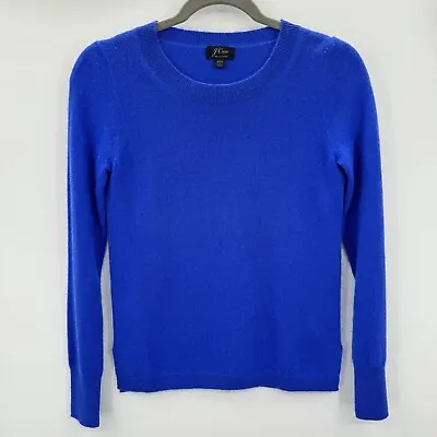 J. Crew Womens 100% Cashmere Crew Neck Sweater Size XXS Blue Long Sleeve K1313 • $23.99