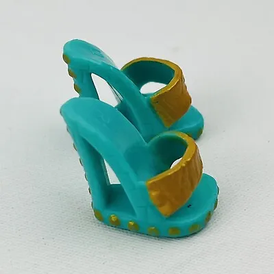 Monster High Classroom Cleo De Nile Shoes Only Turquoise Sandals Gold Accents • $4.49