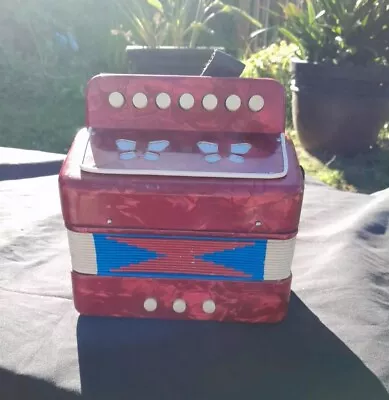 Small Children's Unbranded Accordion. Red Blue Ten Button • $27.50