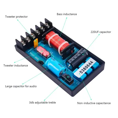 2 Way Crossover Filters Module 120W Audio Speaker Frequency Divider UK • £6.59