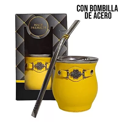 009A New Set Yerba Mate Kit: Iron Gourd (Cup) Iron Bombilla (Straw) Box • $39.90