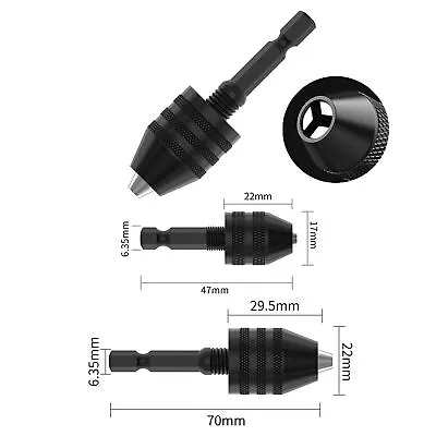 1/4  Hex-Shank 0.3-6.5mm Impact Driver Keyless Drill Bit Chuck Adapter Converter • $13.33