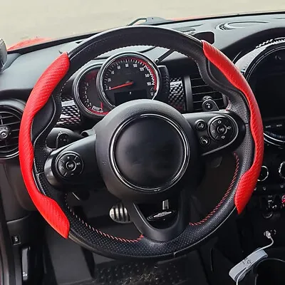 15 /38cm Steering Wheel Cover Accessorie Red Leather Non-slip For Mini Cooper S • $15.23