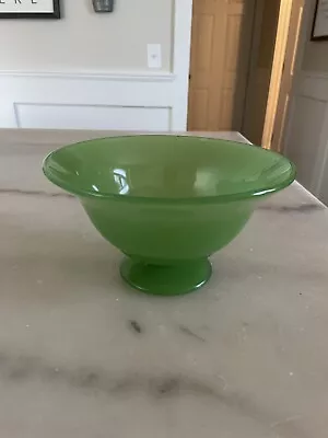 Jade Glass Pedestal Bowl Vintage • $20