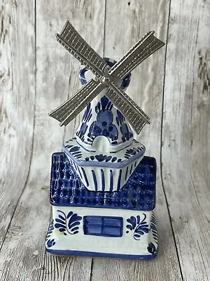 Vintage BOMA Delft's Blauw Holland 6.5  Music Box Windmill House Working • $13.99
