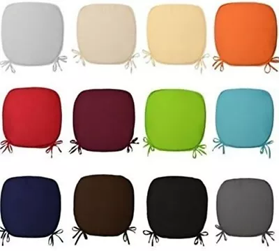 4 X Chair Seat Pads Cushions Tie On Dining Garden Room Kitchen Patio BBQ Chair • £16.99