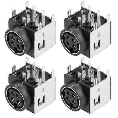 4pcs S-video PCB Mount 4 Pin Din Socket Audio Video Connector Black DIN-422 • £4.53