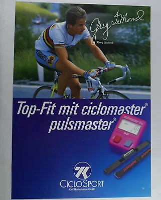 Greg Lemond Poster Ciclosport 17  X 23  Team Z Vintage Bike  NOS • $90