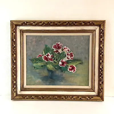 Vintage Mid Century Floral Still Life Painting Wood Frame 28x24   Flowers • $159