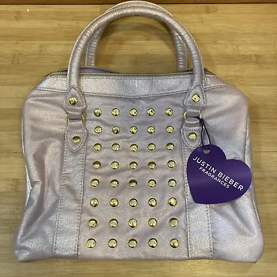 £19.66 • Buy Justin Bieber Purple And Gold Studded Fragrances Bag Full Zip NWT