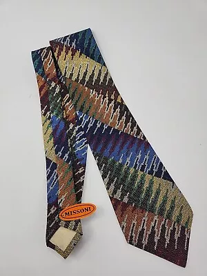 NWT MISSONI Men's 100% Silk Geometric Print Luxury Neck Tie • $32.19