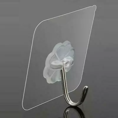 £8.99 • Buy 1-20 Super Strong Self Adhesive Wall Hooks Suction Cup Sucker Hanger Bathroom UK