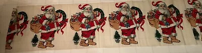 Vintage Christmas Dennison’s Crepe Paper Santa Banner Border Over 9’ L RARE! • $114.99