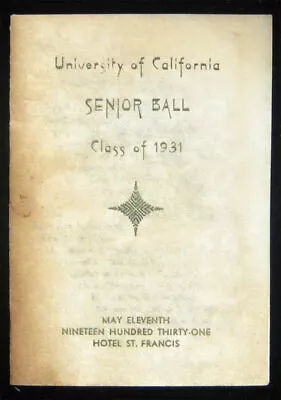 University Of California Berkeley 1931 Senior Ball Dance Card VTG Antique UC Cal • $24.99