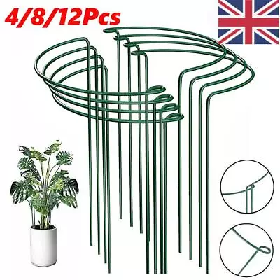 12X Round Metal Plant Supports Stake For Peonies Hydrangea Strong Stakes Garden • £7.56