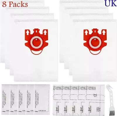 8x Dust Bags For Miele FJM AirClean 3D Efficiency Compact C1 C2 Vacuum Cleaner • £15.99