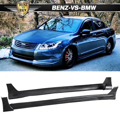 Fits 2008-2012 Honda Accord Mugen Style Side Skirts Extensions Pair PU Sedan • $179.88