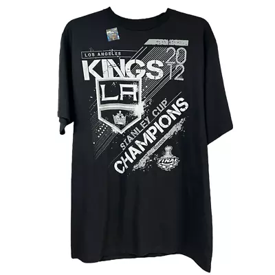 Reebok Mens Black White 2012 LA Kings Stanley Cup Champions T-Shirt Size Large • $23.25