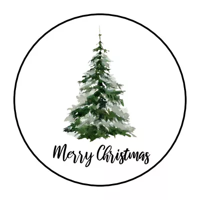 48 Merry Christmas Tree Envelope Seals Labels Stickers 1.2  Round • $2.22