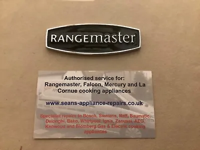 Rangemaster Metal / Enamel SILVER & BLACK Stick On Badge For Cooker Etc  P030007 • £25.95