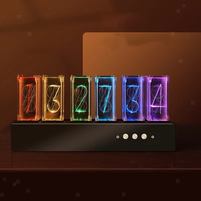 £59.29 • Buy USB Nixie Tube Clock LED Dimming Digital 6-Tube Table Clock Interior Decoration