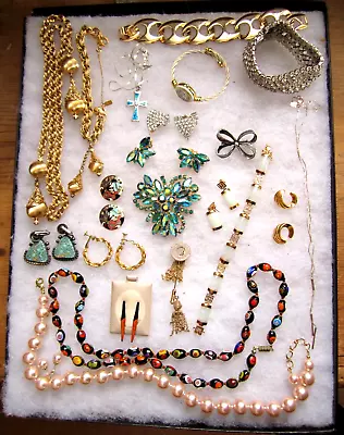 Good Lot VINTAGE COSTUME JEWELRY Not Junk Some STERLING Some Signed • $19.99