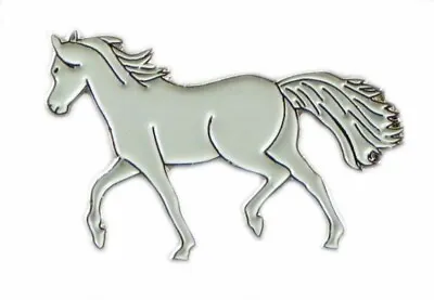 Grey Pony Horse Riding Equestrian Metal Enamel Pin Badge • £2.94