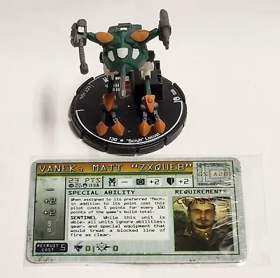 MechWarrior: Age Of Destruction:  Scrub  Locust & Matt  Zxqueb  Vanek Pilot Card • $10