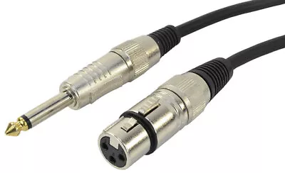 XLR Female To Mono Jack Leads 1/4  (6.35mm)  1.5M/3M/6M/10M • £4.95