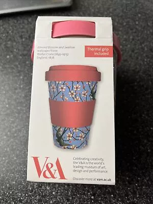 £9.99 • Buy V&A Almond Blossom And Swallow Bamboo TRAVEL MUG Double Walled With Thermal Grip