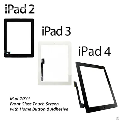 NEW IPad 2/3/4 Front Glass Digitiser Touch Screen Assembly A1395 A1416 A1458 • £8.95