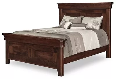 Amish Traditional Mantle Panel Bed Solid Wood King Queen Full • $1999