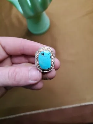 Vintage Turquoise Ring Sterling Silver Size 7 1/4 BEAUTIFUL!!! • $69.95