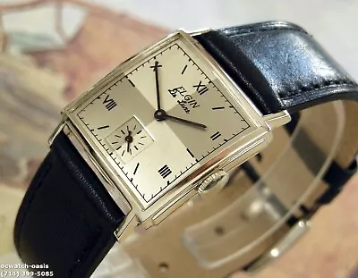 1948 Vintage Elgin Deluxe Stunning Silver & Gray Dial Serviced & Warranty • $450