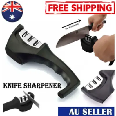 Knife Sharpener 3 Stage Kitchen Diamond Sharp Knives Scissor Sharpening Tool NEW • $9.43