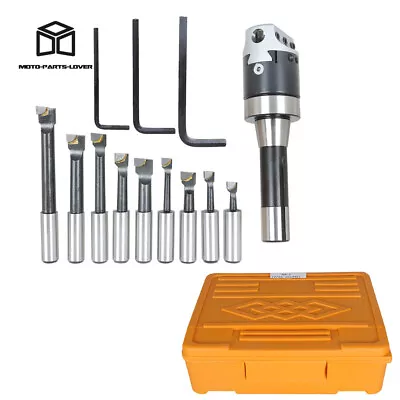 9Pack 1/2  Carbide Boring Bar Set 2  Boring Head R8 Shank For Bridgeport Milling • $58.90