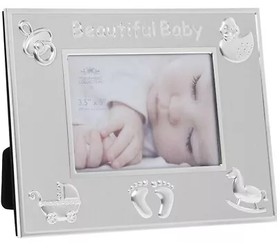 Beautiful Baby Silver Plated Photo Frame For Boy Or Girl Unisex 5 X 3.5  LP44839 • £7.95