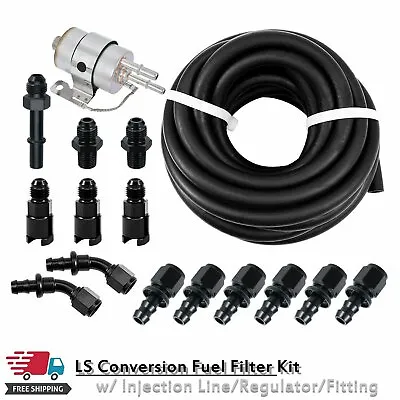 $87.05 • Buy LS Conversion Fuel Line Fitting Adapter Kit EFI FI W/ Filter/Regulator