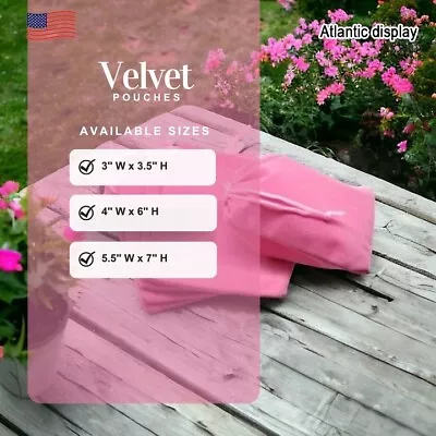 Velvet Gift Bags Drawstring Jewelry Pouches Pink (10 Pack) • $6