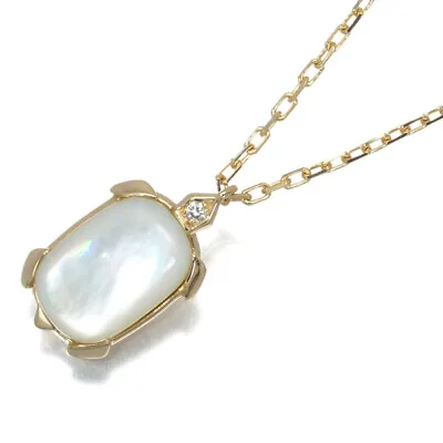 Auth Cartier Necklace Mother Of Pearl Diamond Tortue 18K 750 Yellow Gold  • $1181.69